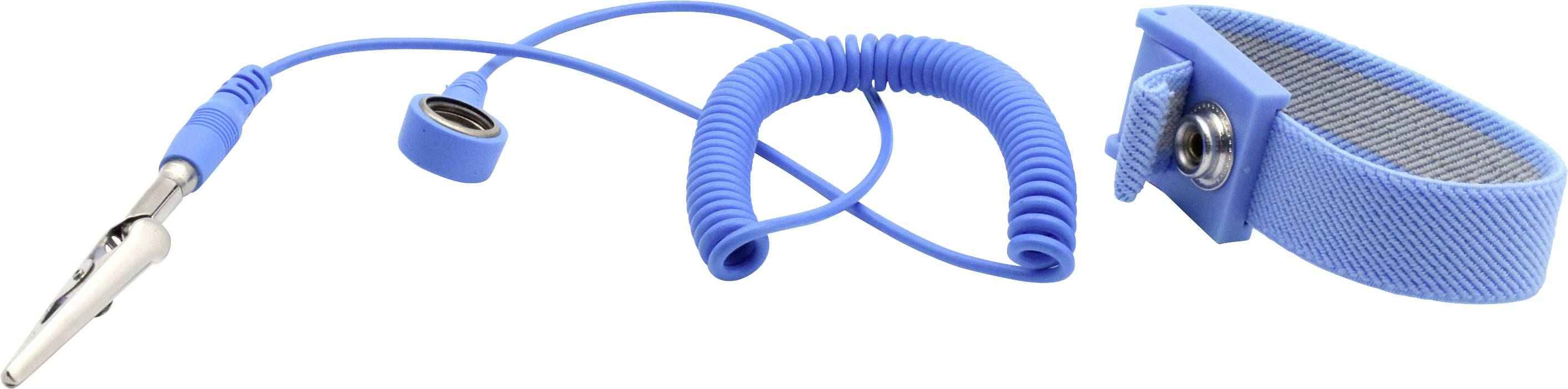 Quadrios ESD-Handgelenkband Blau Druckknopf 10mm