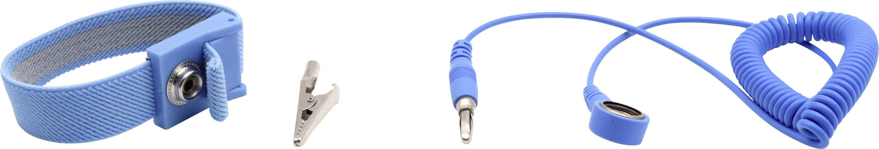 Quadrios ESD-Handgelenkband Blau Druckknopf 10mm