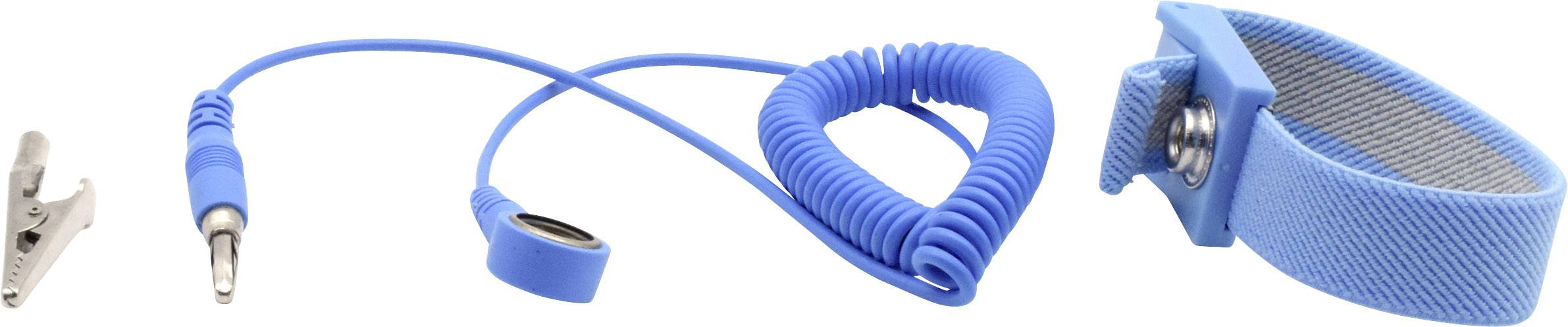 Quadrios ESD-Handgelenkband Blau Druckknopf 10mm