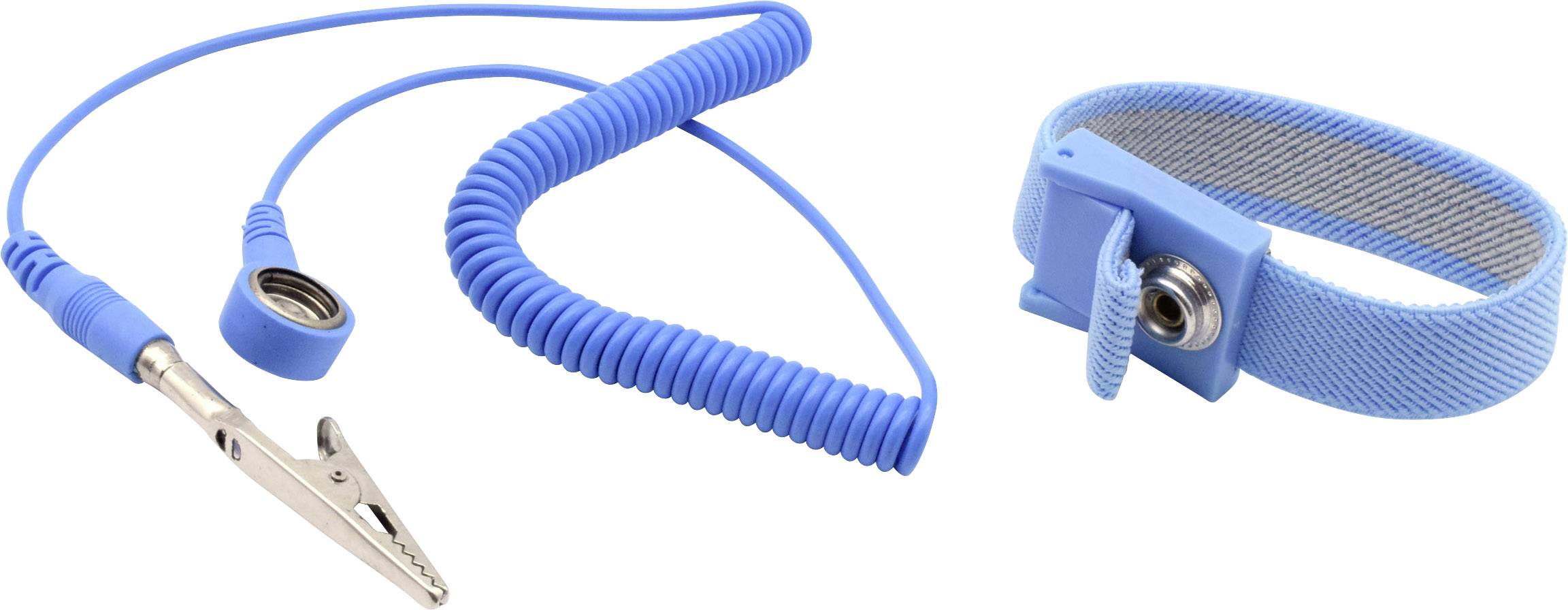 Quadrios ESD-Handgelenkband Blau Druckknopf 10mm