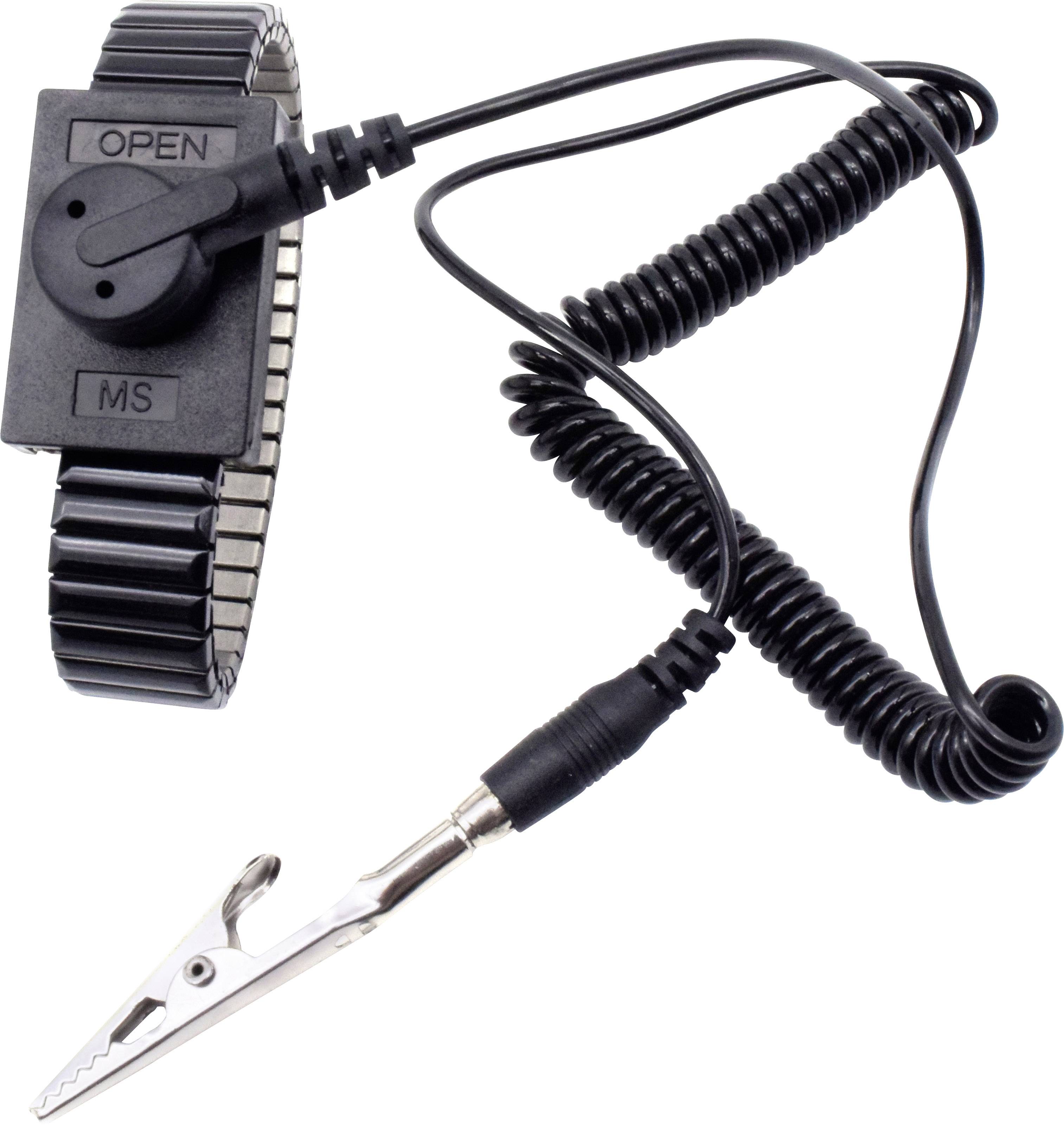 Quadrios ESD-Handgelenkband Schwarz Druckknopf 10mm