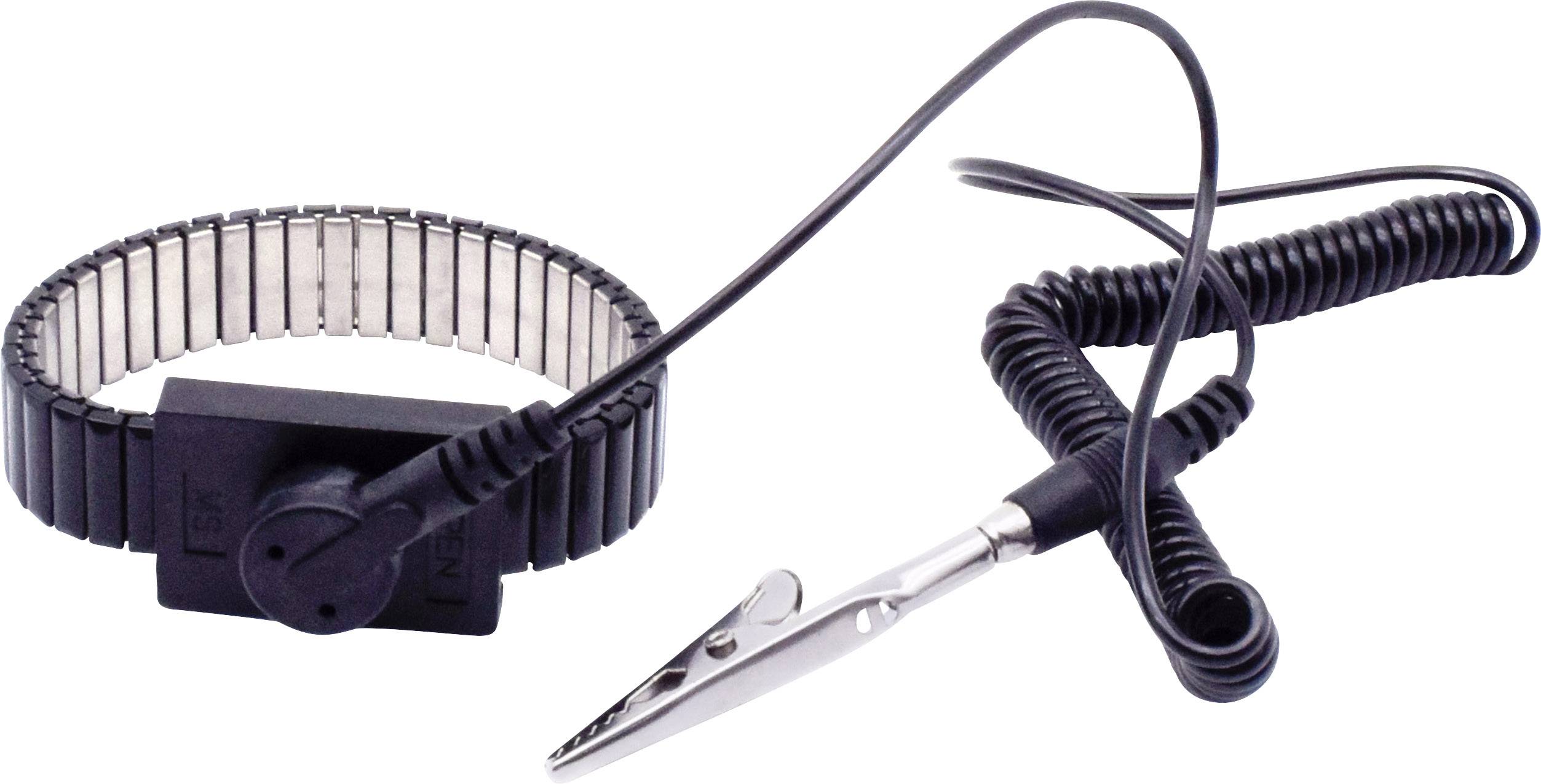 Quadrios ESD-Handgelenkband Schwarz Druckknopf 10mm