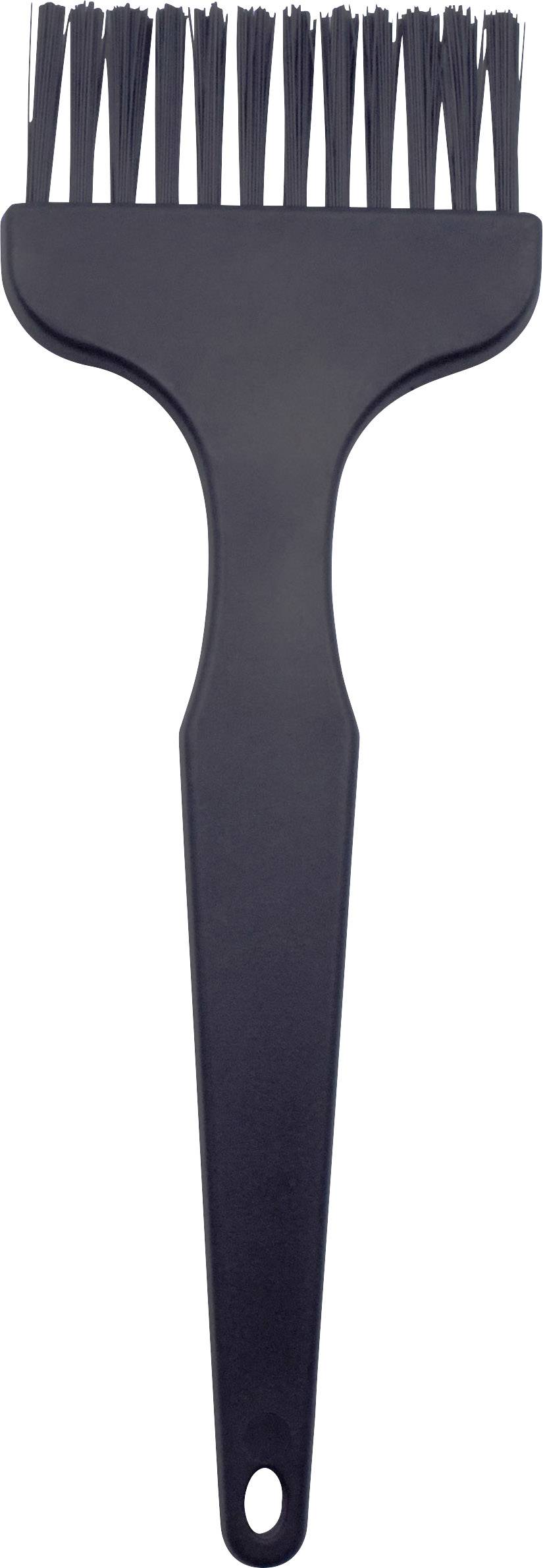 Eine schwarze Küchenbürste mit langem Griff und Borsten oben, geeignet zum Auftragen von Saucen beim Kochen oder Grillen.
