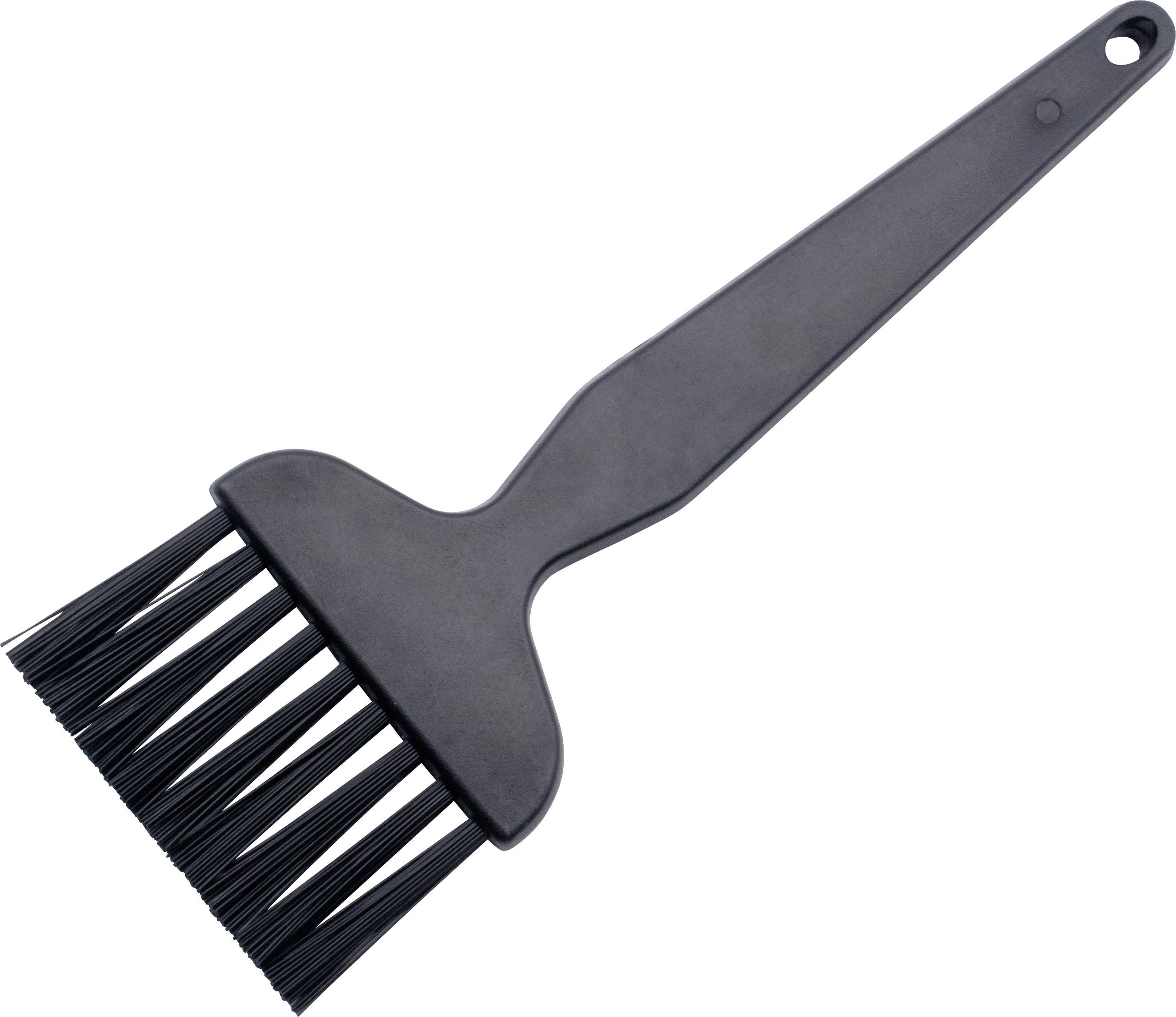 Ein schwarzer Grillpinsel mit Borsten, verwendet zum Marinieren oder Ölen von Grillgut.