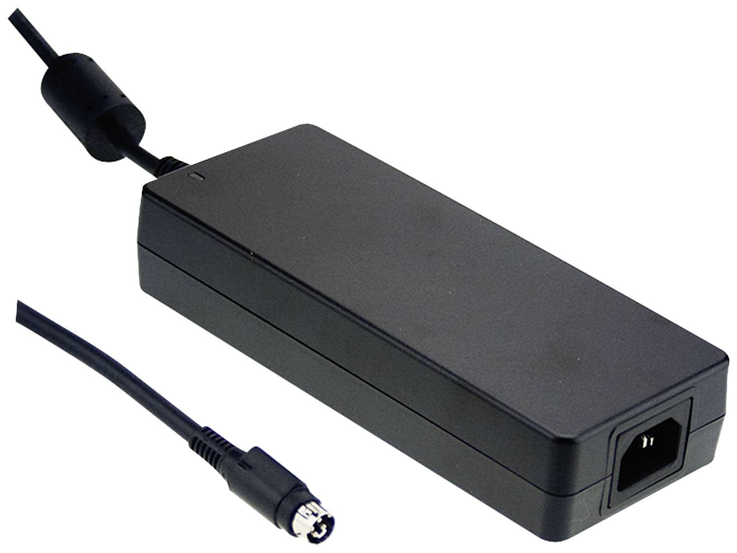 Ein Laptop-Netzteil mit Netzkabel, geeignet zur Stromversorgung von Laptops oder anderen elektronischen Geräten.