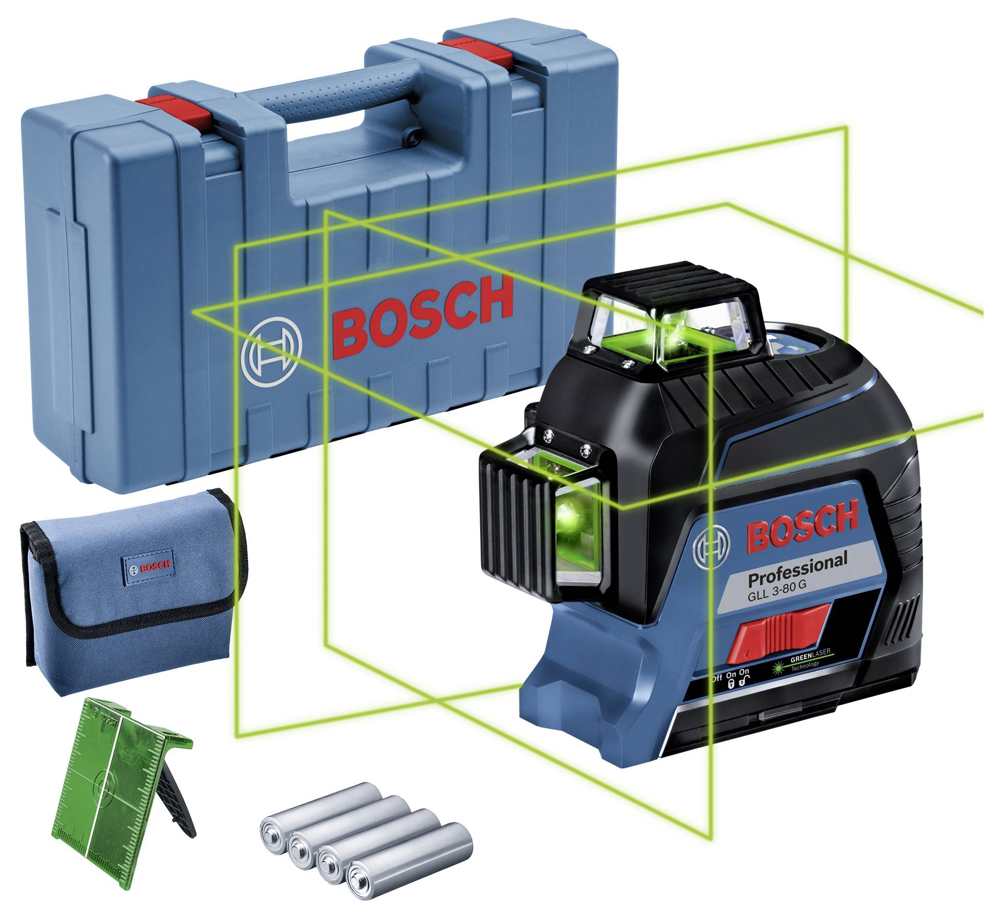 Bosch Professional GLL 3-80 G Linienlaser inkl. Tasche Reichweite (max.): 120 m