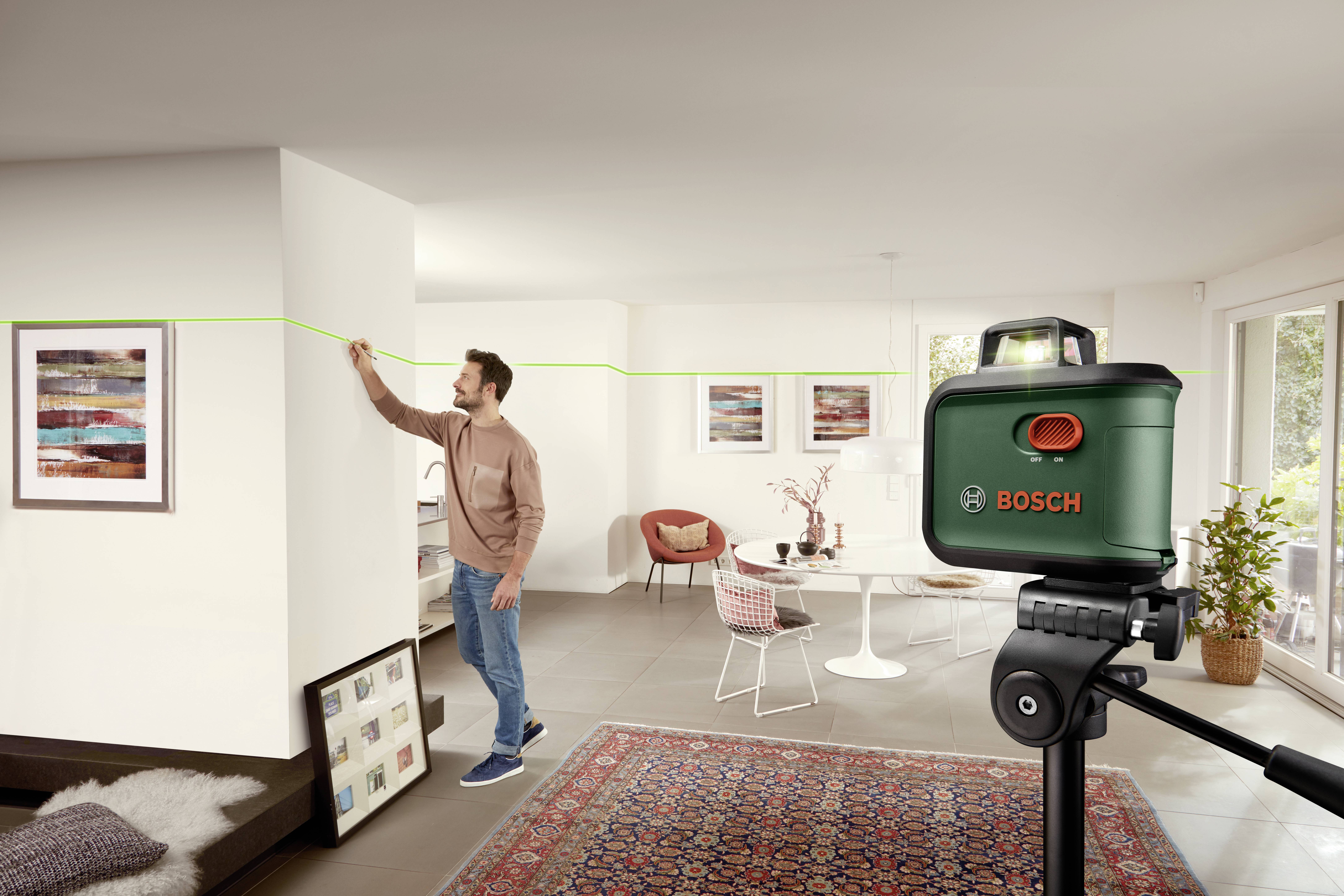 Bosch Home and Garden AdvancedLevel 360 S Kreuzlinienlaser inkl. Stativ, inkl. Tasche Reichweite (max.): 12m