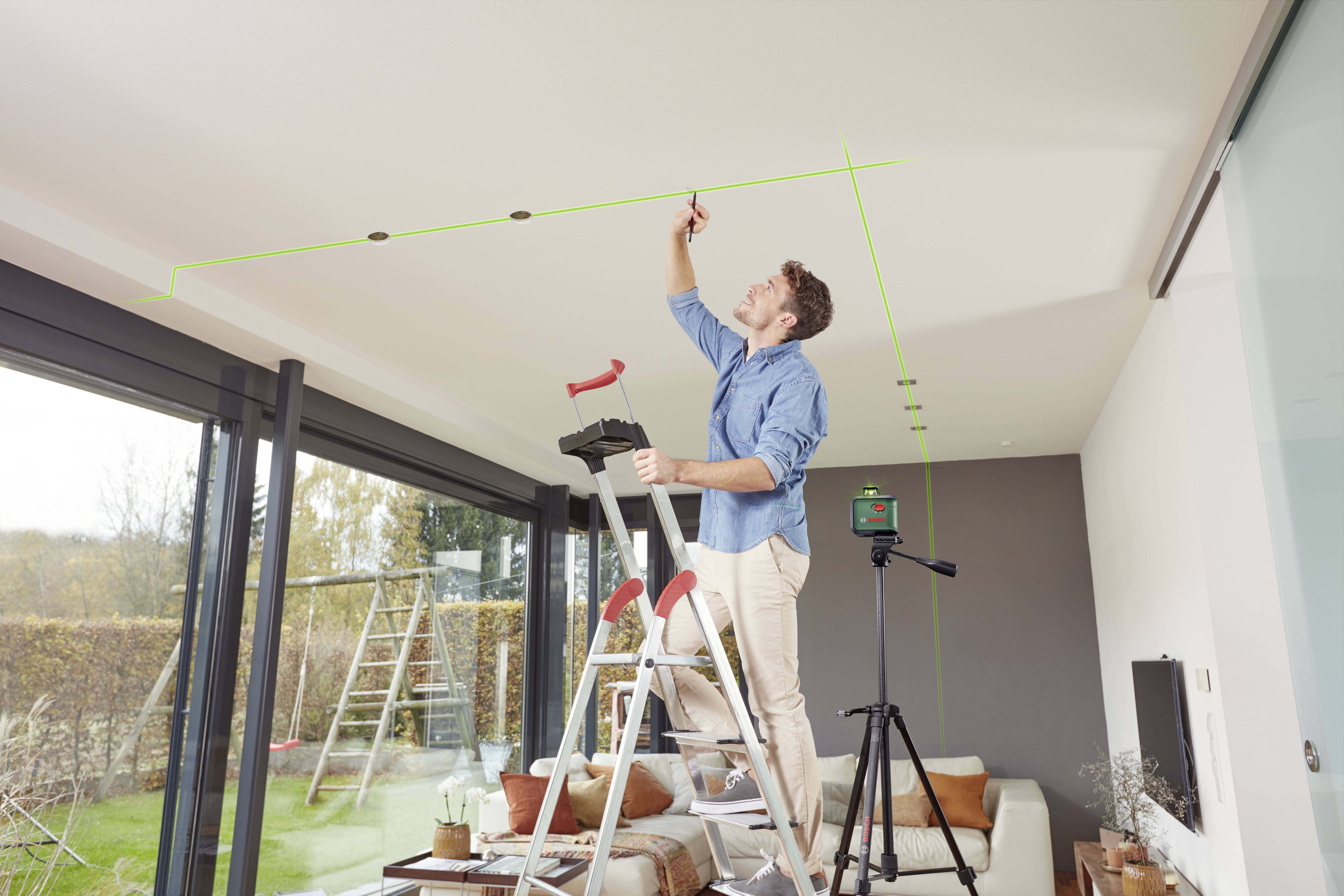 Bosch Home and Garden AdvancedLevel 360 S Kreuzlinienlaser inkl. Stativ, inkl. Tasche Reichweite (max.): 12m
