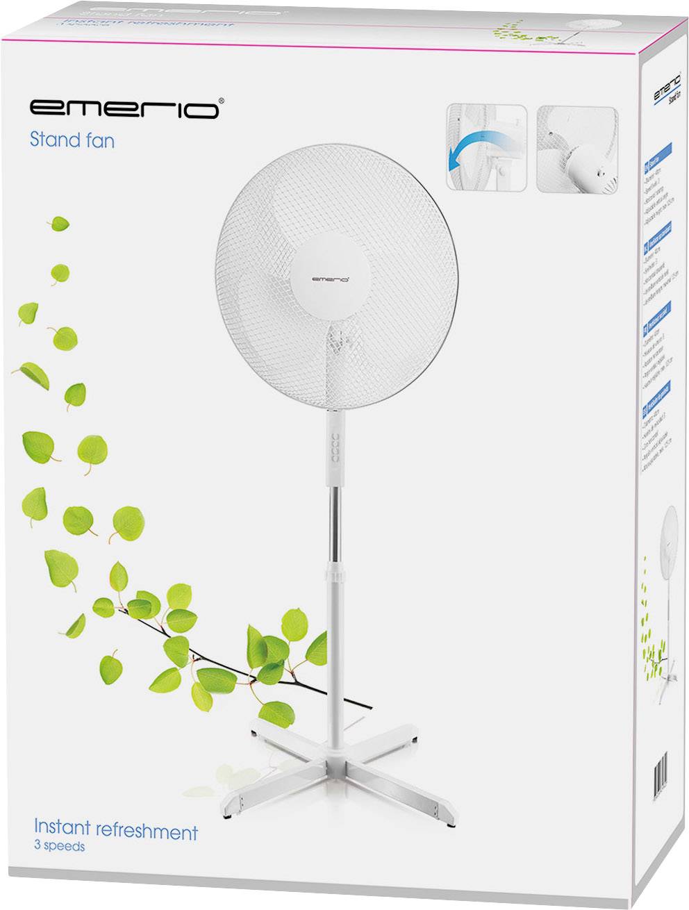 EMERIO Standventilator 45W Weiß