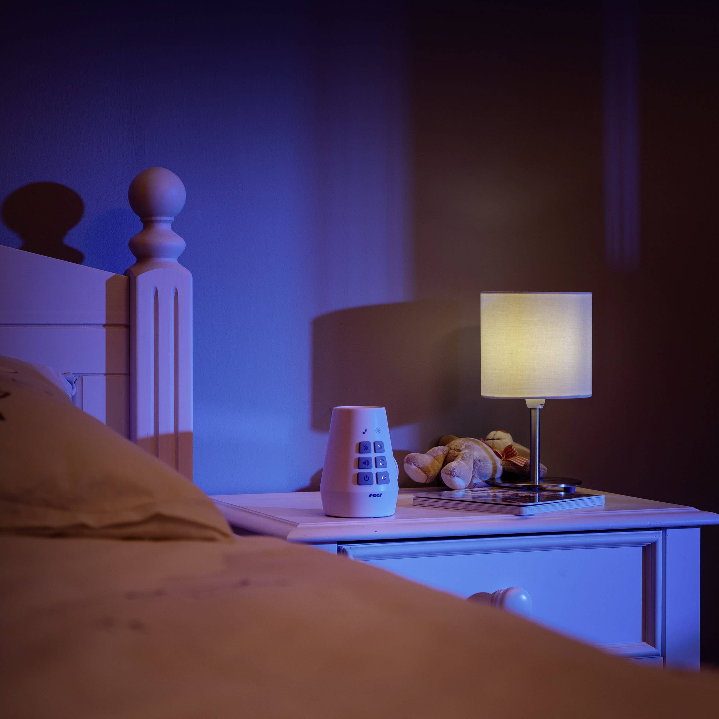 REER 52110 LED-Nachtlicht mit Projektor und Spieluhr Zylindrisch LED Mehrfarbig Weiß