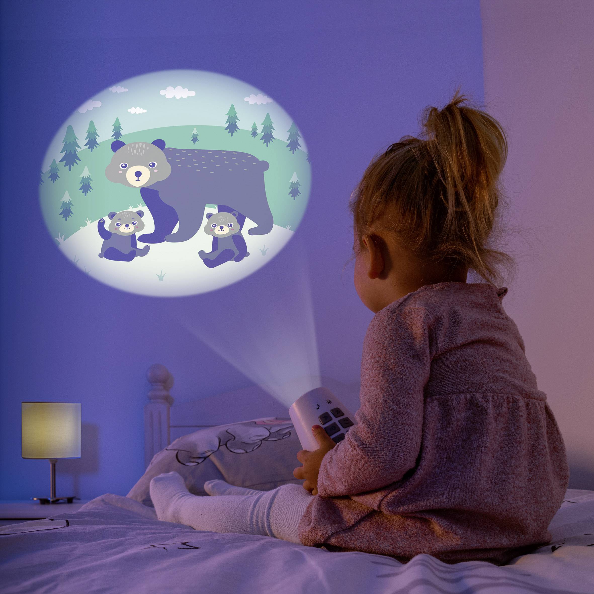 REER 52110 LED-Nachtlicht mit Projektor und Spieluhr Zylindrisch LED Mehrfarbig Weiß