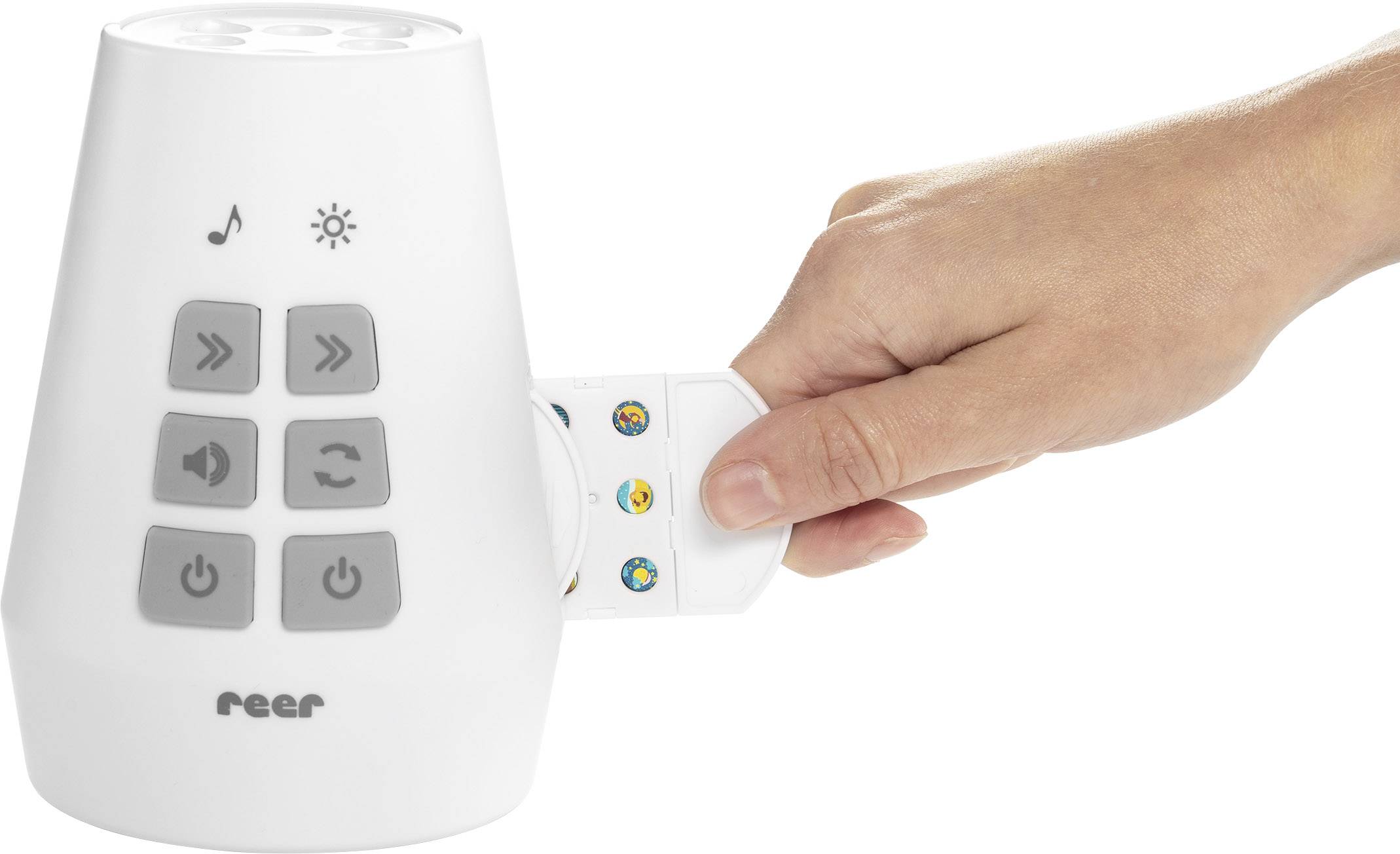 REER 52110 LED-Nachtlicht mit Projektor und Spieluhr Zylindrisch LED Mehrfarbig Weiß