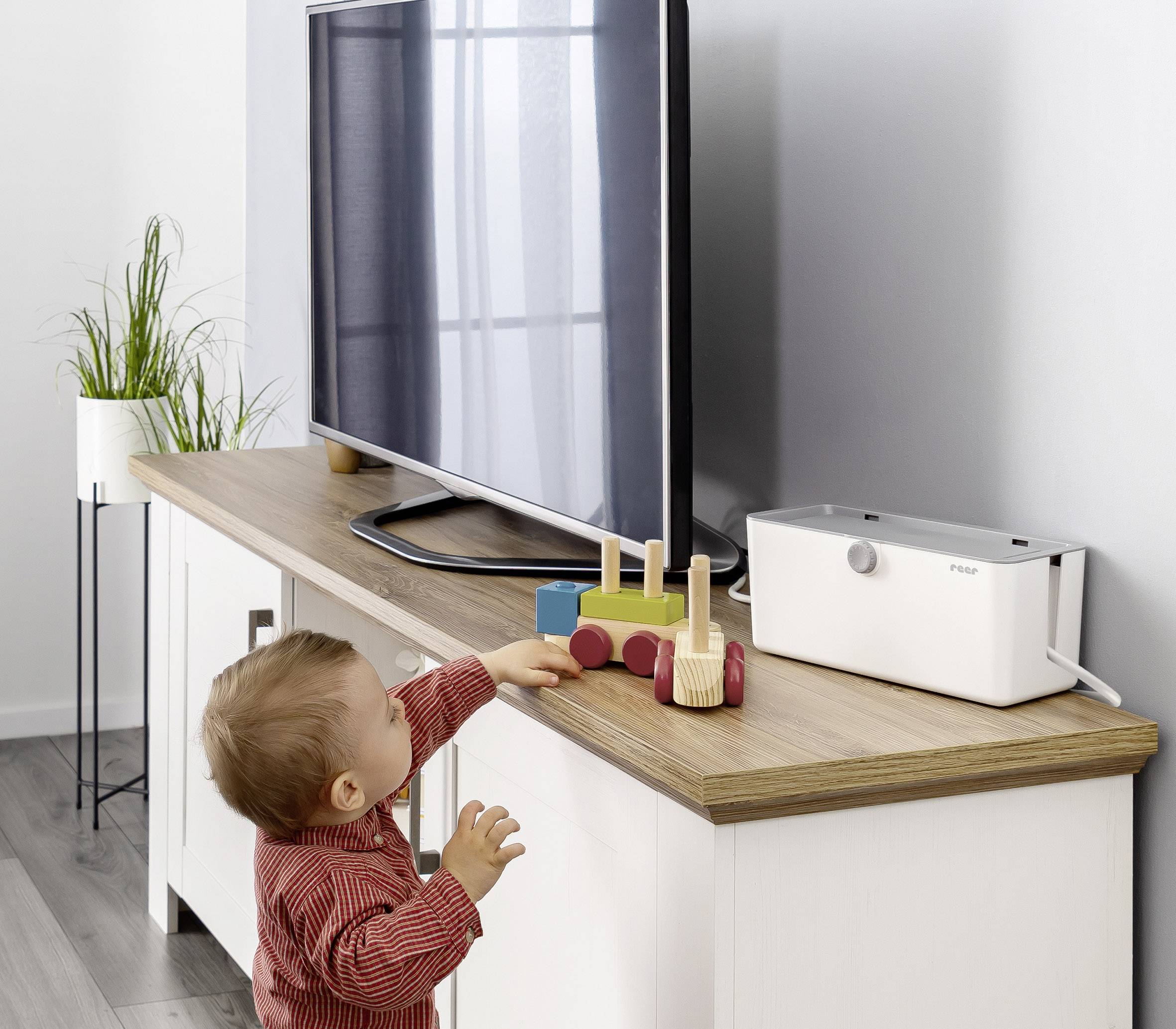 REER CableGuard 78020 Kabelbox Weiß, Grau