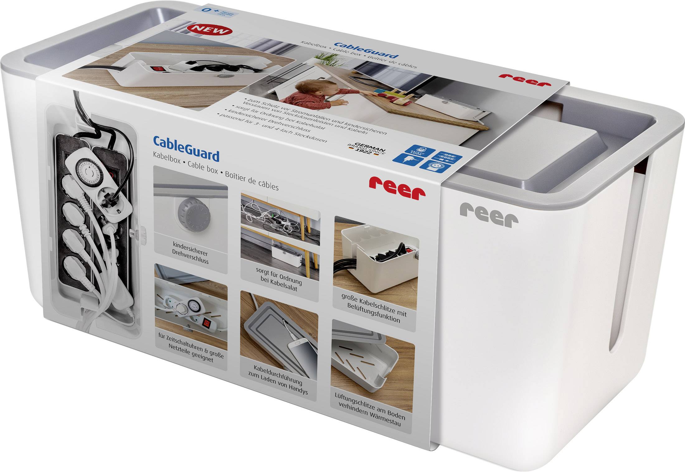 REER CableGuard 78020 Kabelbox Weiß, Grau