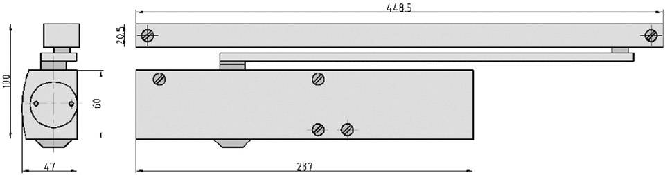 GEZE 1420-0102 Türschließer Silber