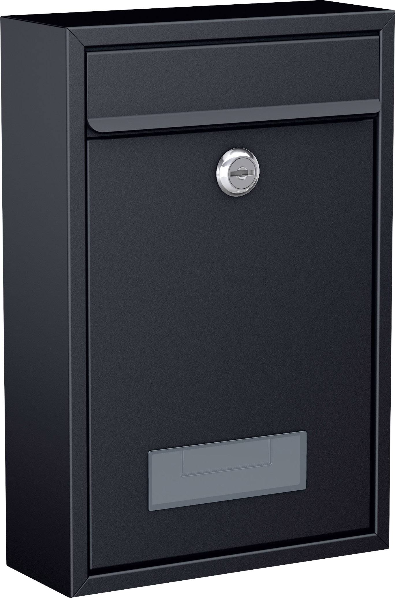 Basi 2170-1305 BK 100M Briefkasten Stahl Anthrazit (matt) Schlüsselschloss