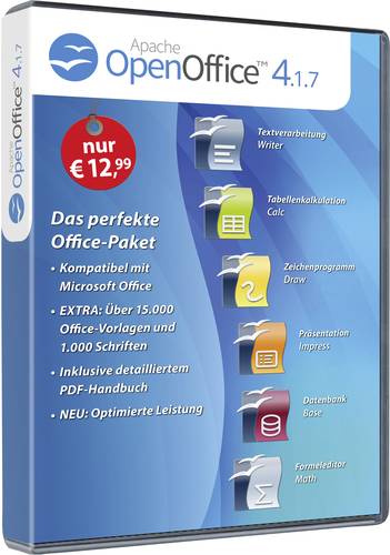 OpenOffice 4.1.7 Standard Vollversion, 1 Lizenz Windows Office Paket  - Onlineshop Voelkner