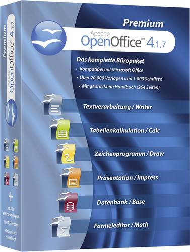 OpenOffice 4.1.7 PREMIUM Vollversion, 1 Lizenz Windows Office Paket  - Onlineshop Voelkner