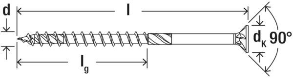 Fischer 670083 Power-Fast II Spanplattenschraube 3.5mm 45mm T-Profil Stahl galvanisch verzinkt 200St.