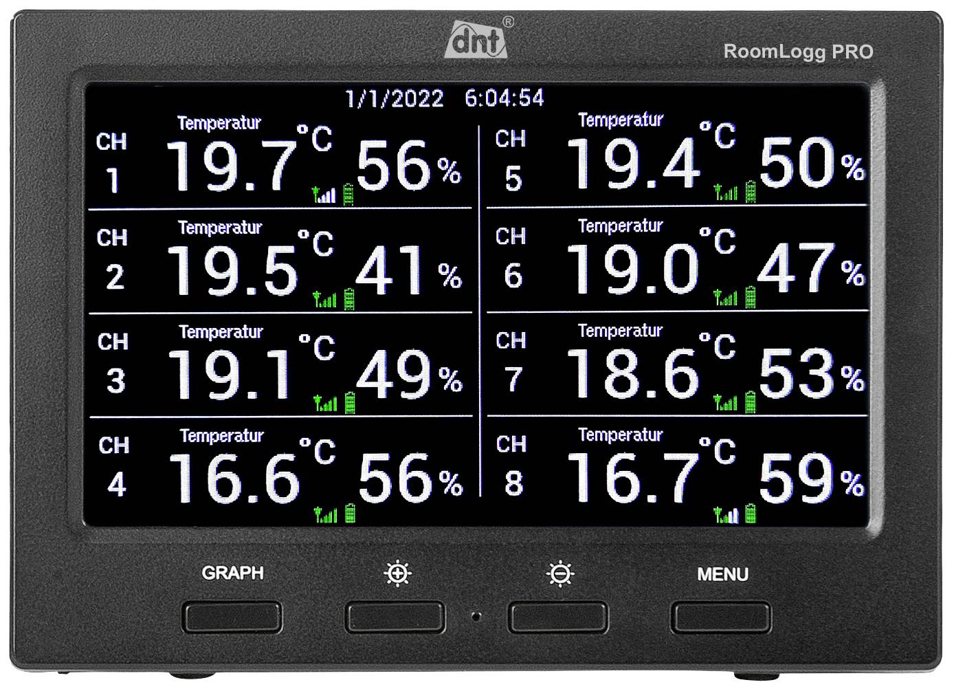 dnt RoomLogg Pro DNT000004 Funk-Thermo-/Hygrometer Anzahl Sensoren max. 8