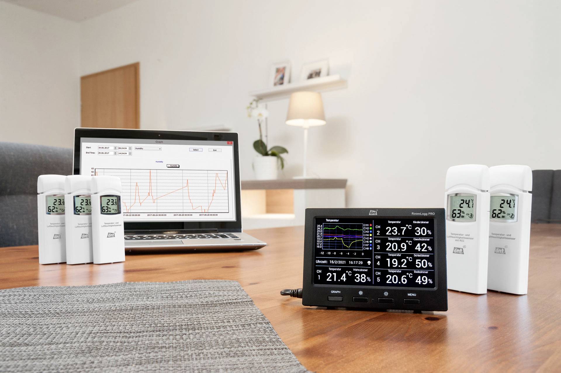 dnt RoomLogg Pro DNT000004 Funk-Thermo-/Hygrometer Anzahl Sensoren max. 8