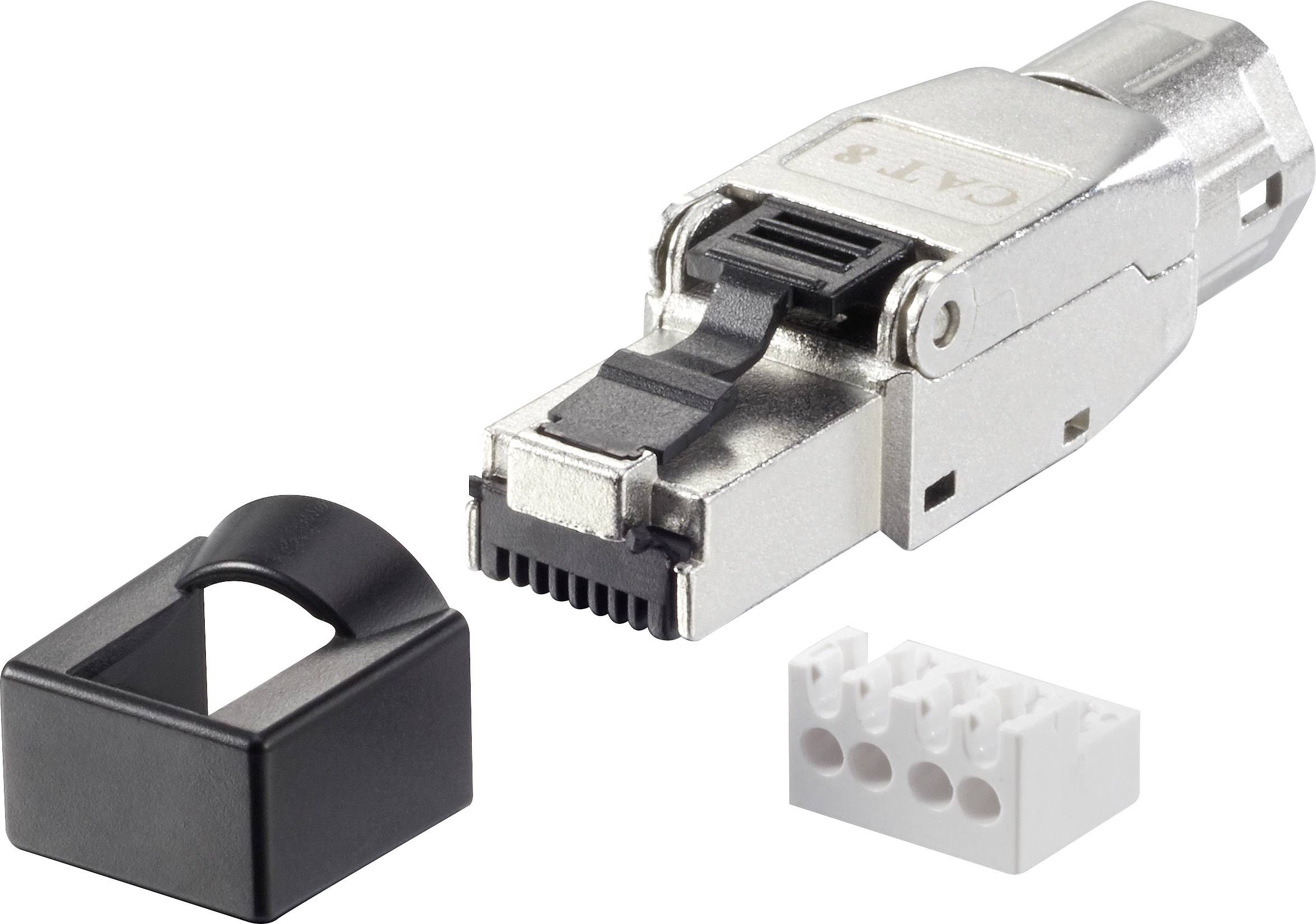 Renkforce CAT 8.1 RJ 45-Feldkonfektionsstecker RF-4495306 Stecker Polzahl Sensoren 8P8C Silber 1St.