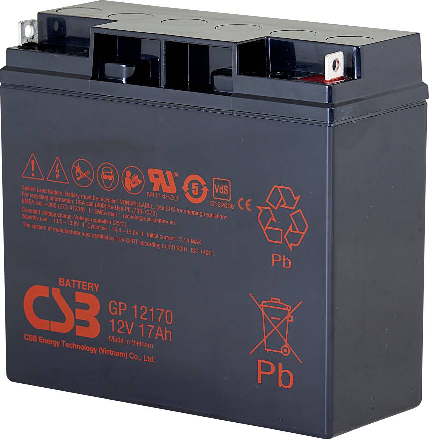CSB Battery GP 12170 Standby USV GP12170I1 Bleiakku 12 V 17 Ah Blei-Vlies (AGM) (B x H x T) 181 x 1