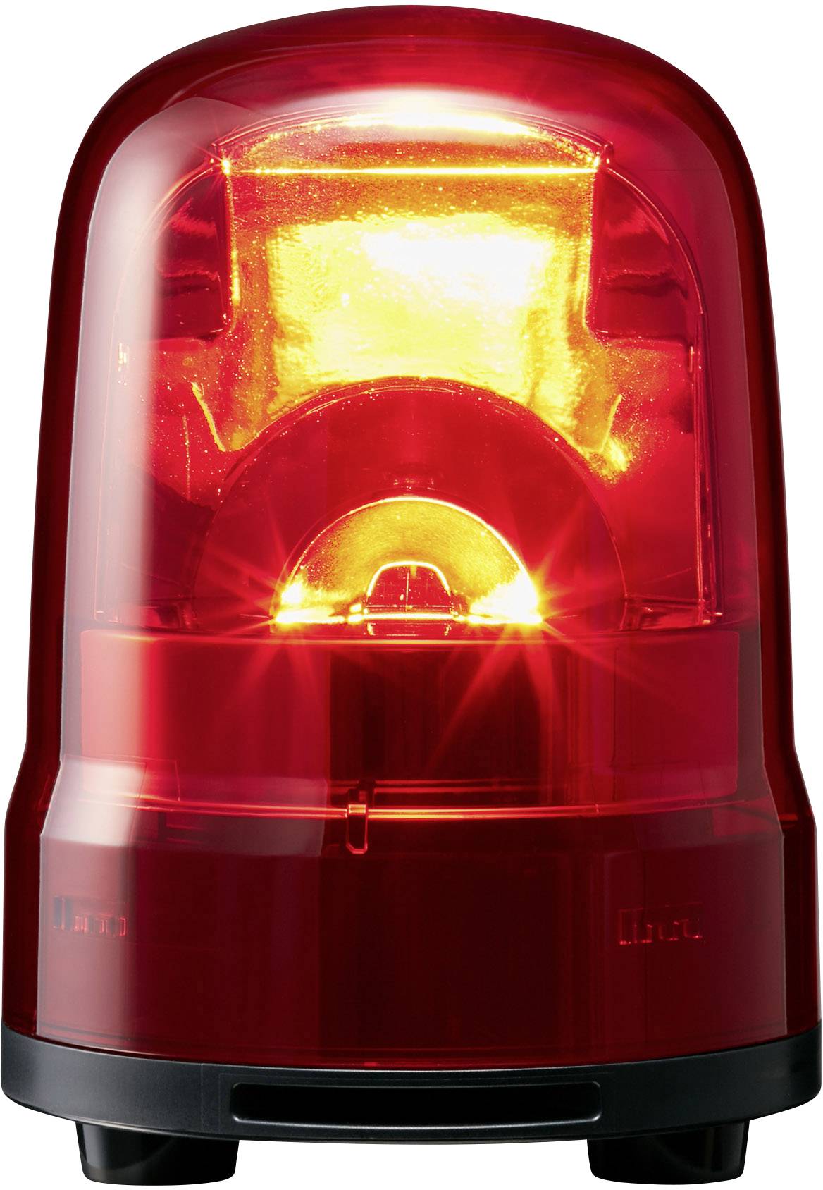 Eine leuchtende rote Warnleuchte, die auf Gefahr oder Dringlichkeit hinweist.