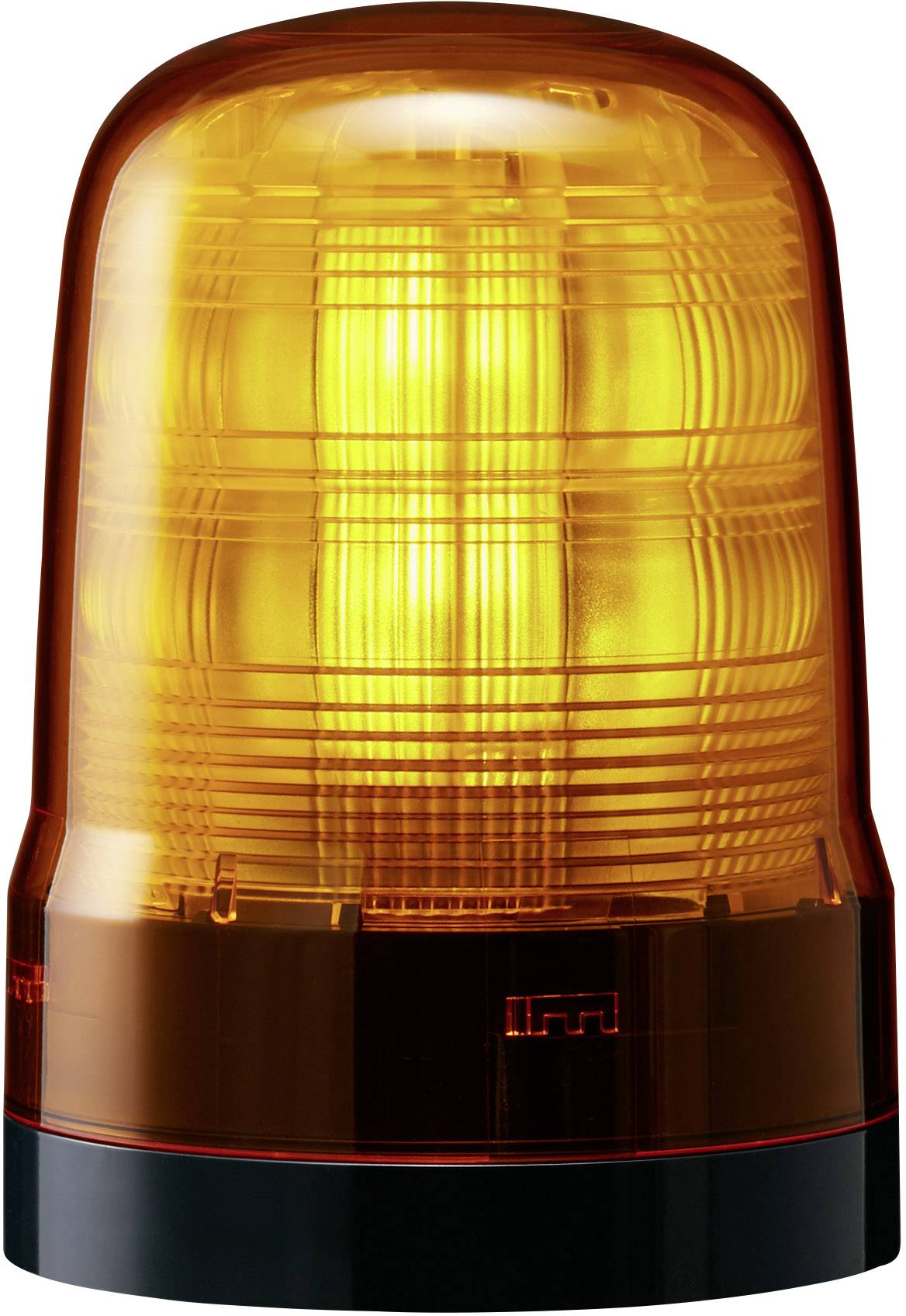 Ein gelbes Rundumlichtsignal, das bei Warn- oder Notfällen zur visuellen Anzeige verwendet wird.