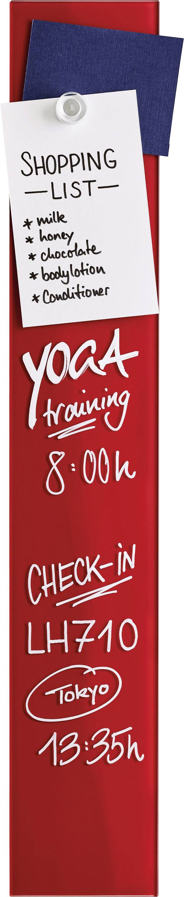 Magnetoplan Glas-Magnetboard (B x H) 100mm x 600mm Rot 13400006