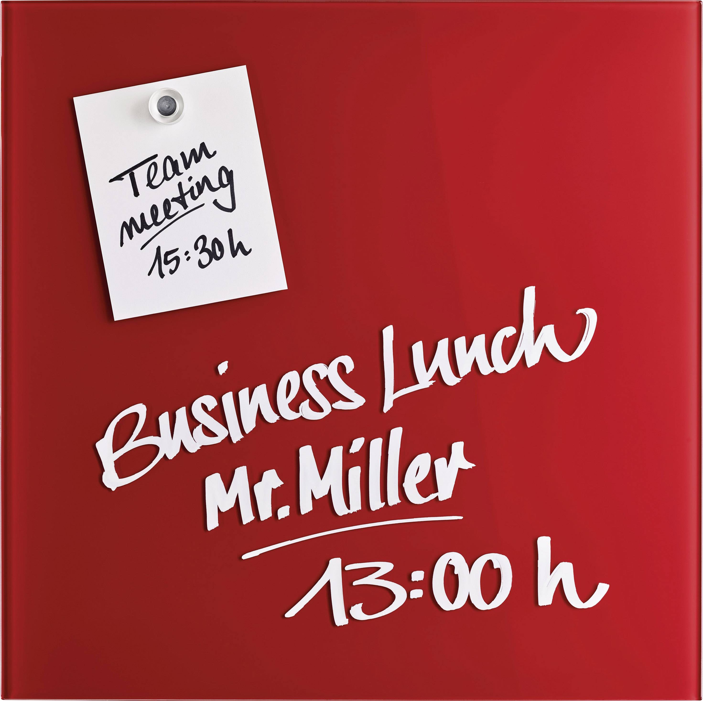 Magnetoplan Glas-Magnetboard (B x H) 400mm x 400mm Rot 13401006