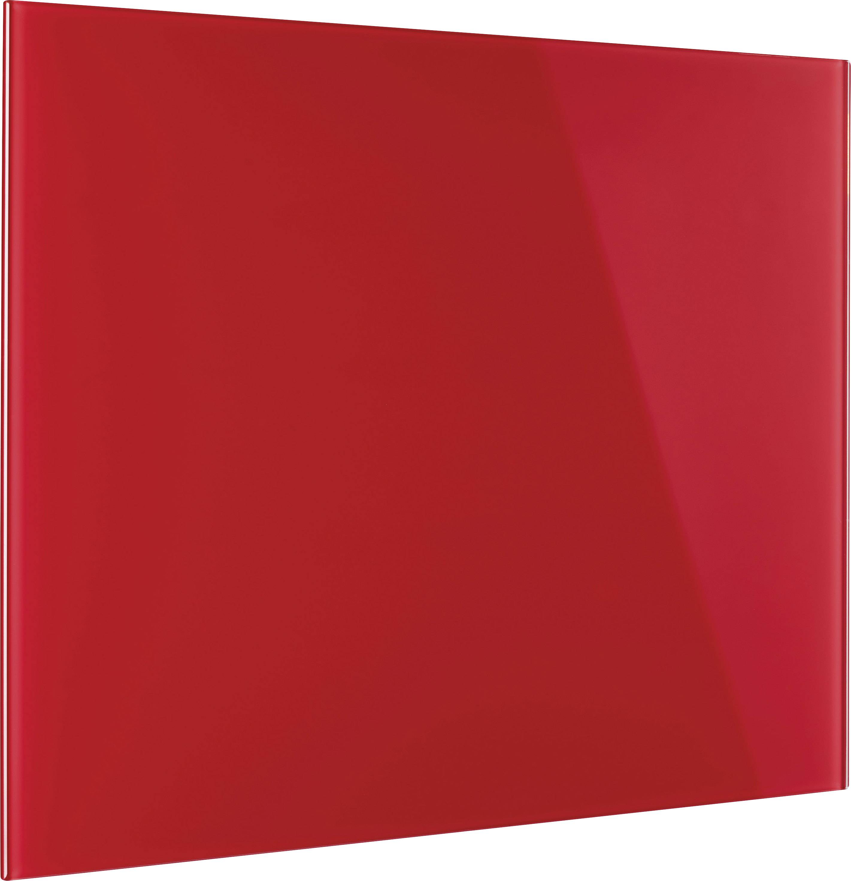 Leuchtend rote, glänzende Oberfläche eines rechteckigen Panels.