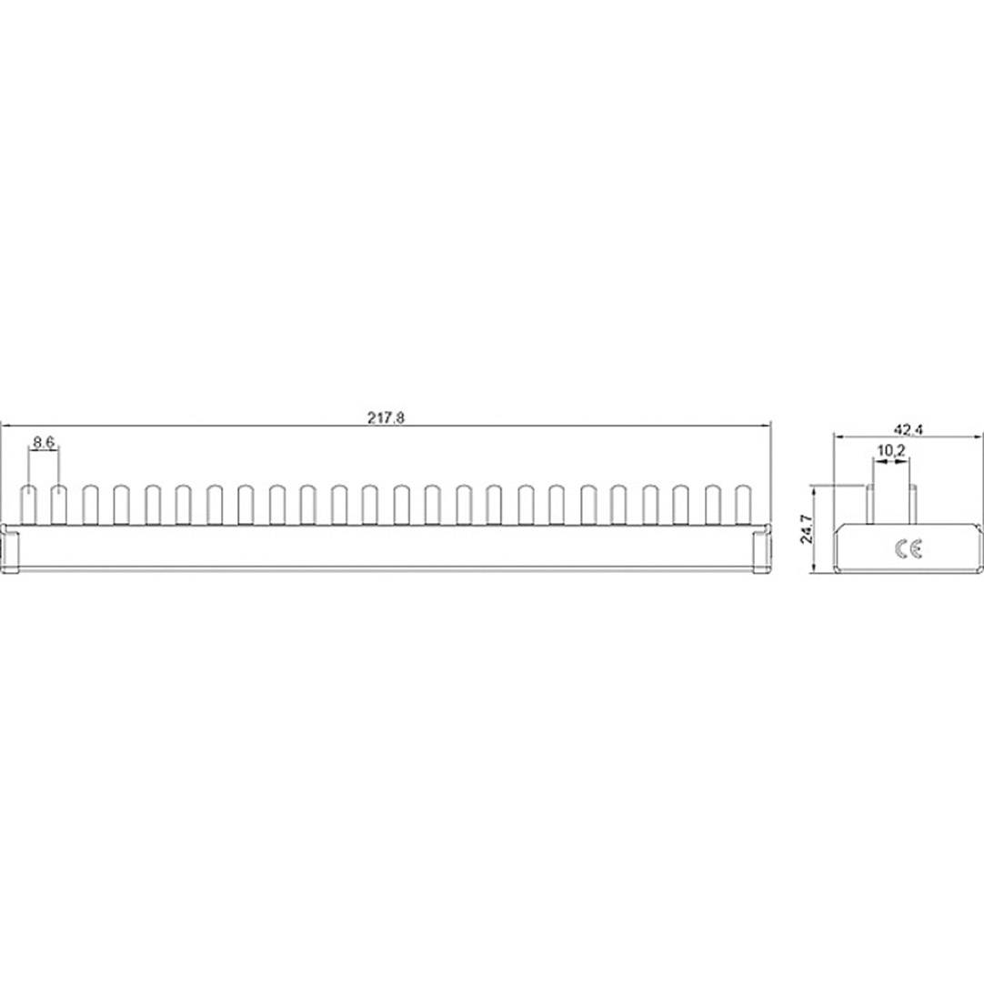 Siemens 5ST36730 Stiftsa.schiene kompakt, 10mm2 Anschluss 3p/N 12x Kompaktgerät 1 TE Sammelschiene Anzahl Reihen 3 10 mm² 63 A 230 V Leiter-Typ