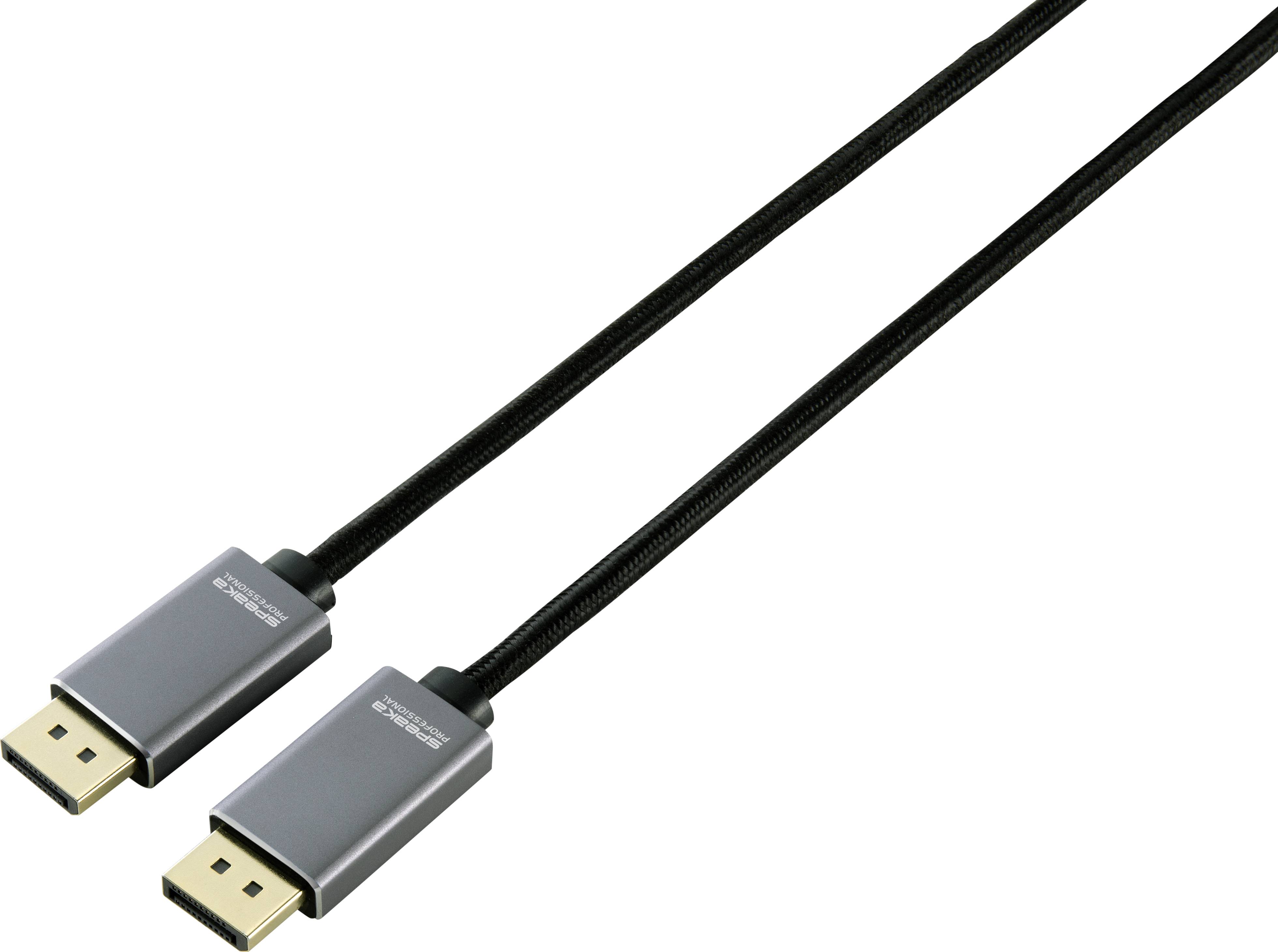 SpeaKa Professional DisplayPort Anschlusskabel DisplayPort Stecker, DisplayPort Stecker 5.00m Schwarz SP-8993892 DisplayPort-Kabel