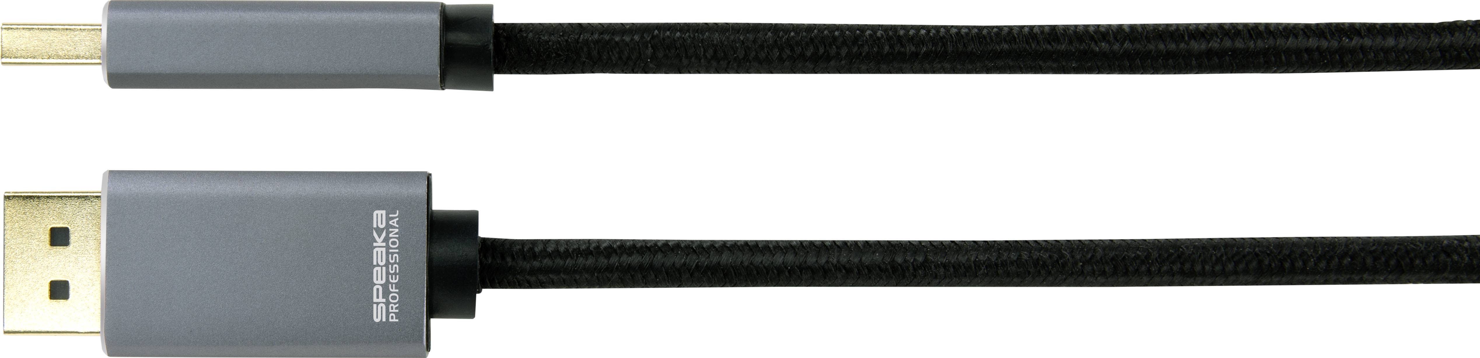 SpeaKa Professional DisplayPort Anschlusskabel DisplayPort Stecker, DisplayPort Stecker 5.00m Schwarz SP-8993892 DisplayPort-Kabel
