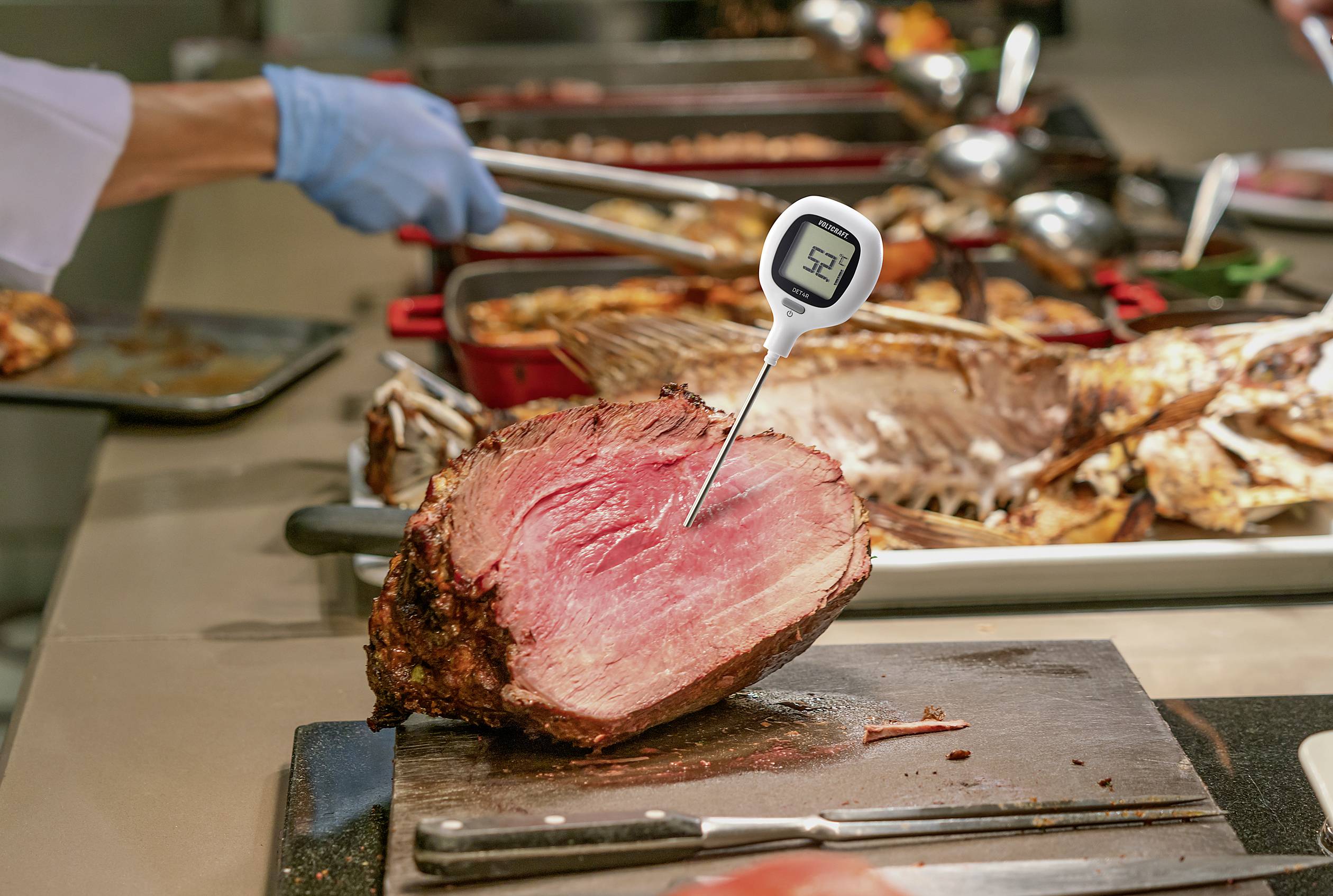 VOLTCRAFT DET4R Einstichthermometer Messbereich Temperatur -20 bis 250°C Fühler-Typ NTC Kontaktmessung