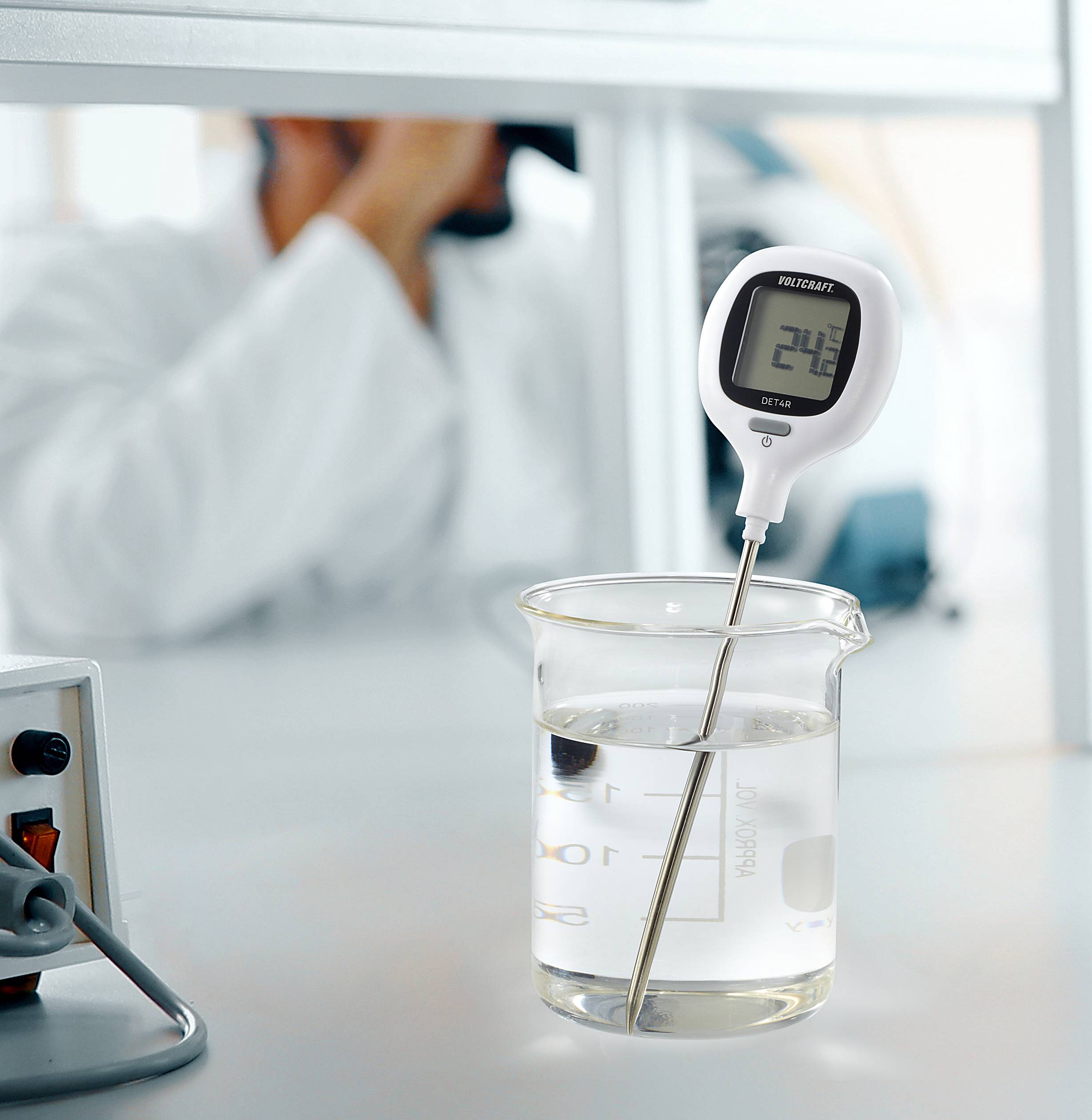 VOLTCRAFT DET4R Einstichthermometer Messbereich Temperatur -20 bis 250°C Fühler-Typ NTC Kontaktmessung