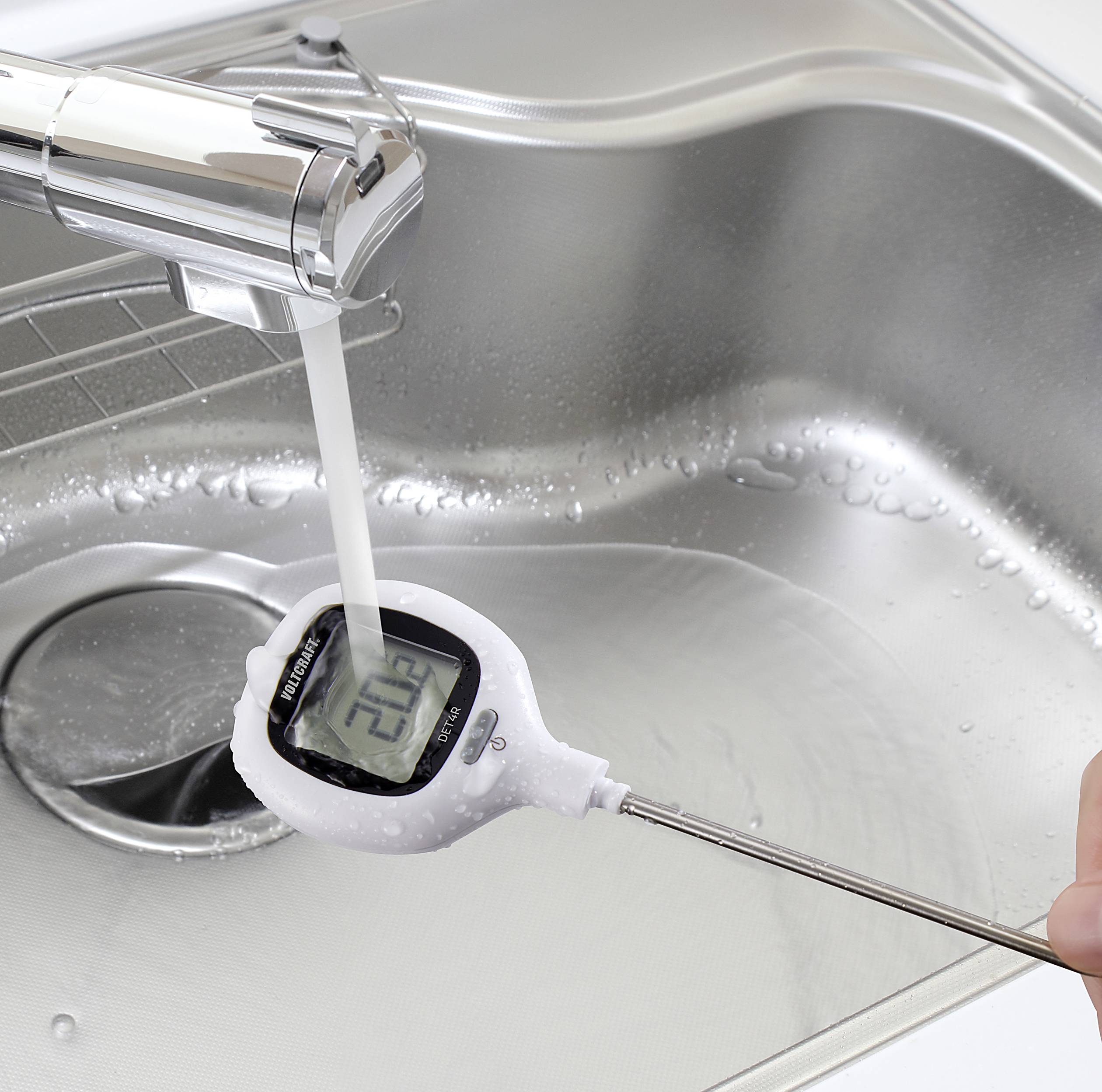 VOLTCRAFT DET4R Einstichthermometer Messbereich Temperatur -20 bis 250°C Fühler-Typ NTC Kontaktmessung