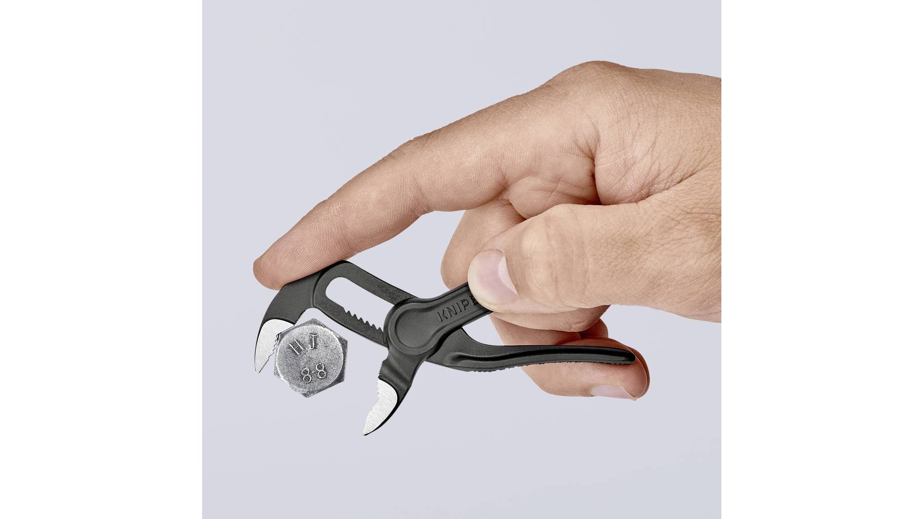 Knipex Cobra® XS Tenaza de agarre gris atramentado, superficie rugosa y Knipex Cobra® XS Tenaza de agarre gris atramentado, superficie rugosa y