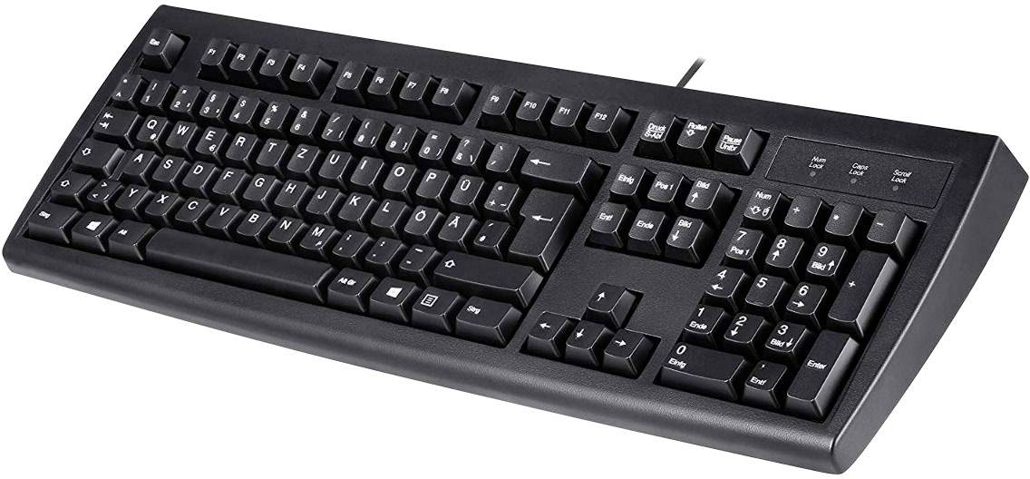 Perixx PERIBOARD-107 P DE B PS2 Tastatur Deutsch, QWERTZ Schwarz PS2-Anschluss