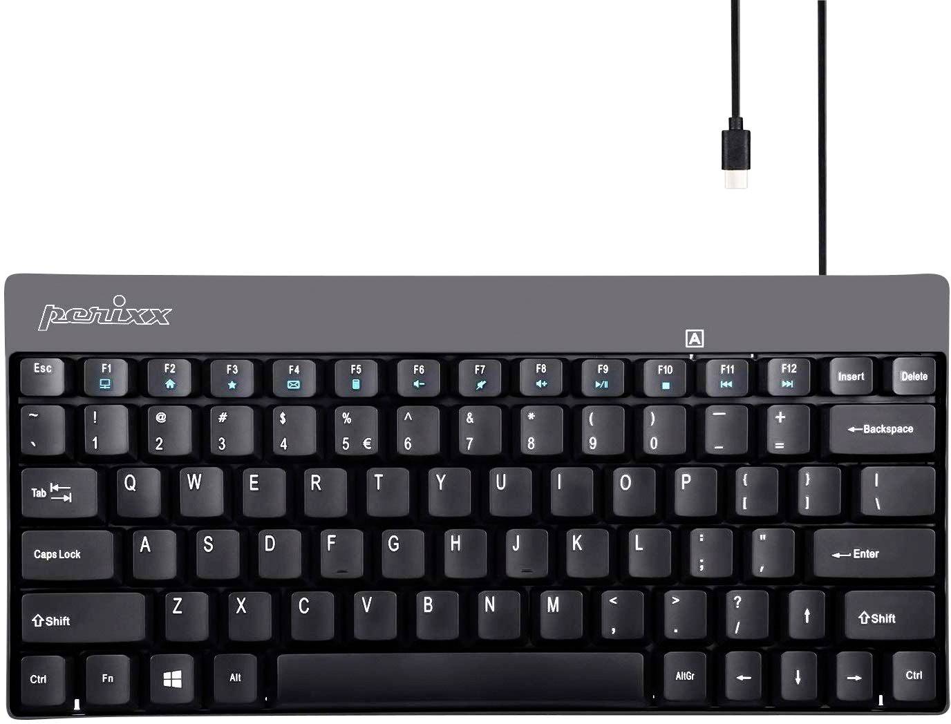 Perixx USB Tastatur Deutsch, QWERTZ Schwarz USB-Anschluss