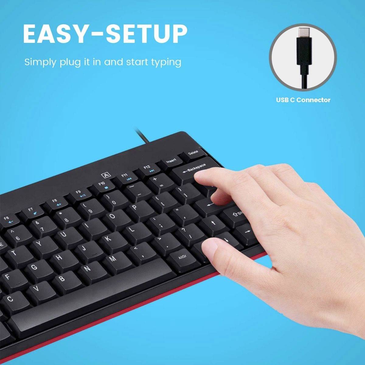 Perixx USB Tastatur Deutsch, QWERTZ Schwarz USB-Anschluss