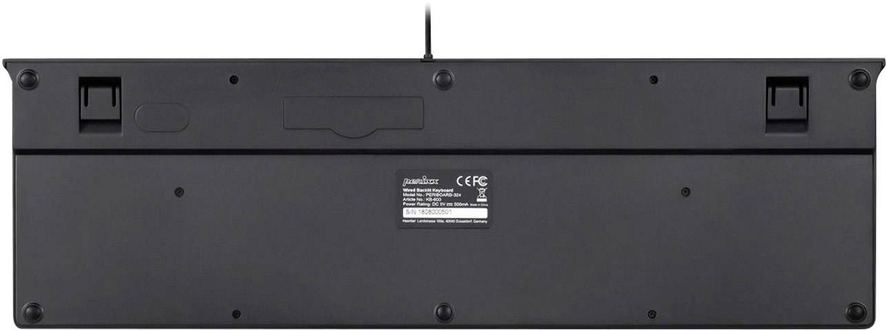 Perixx PERIBOARD-324 DE B Funk Tastatur Deutsch, QWERTZ Schwarz USB-Hub, mit numerischer Tastatur, Beleuchtet