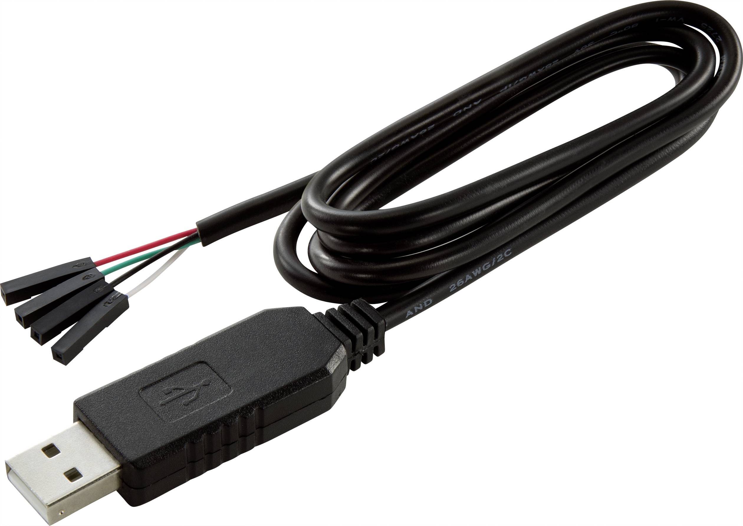 Renkforce USB/TTL Jumper-Kabel Raspberry Pi® [1x USB 2.0 Stecker A - 4x Drahtbrücken-Buchse] 1.00m Schwarz