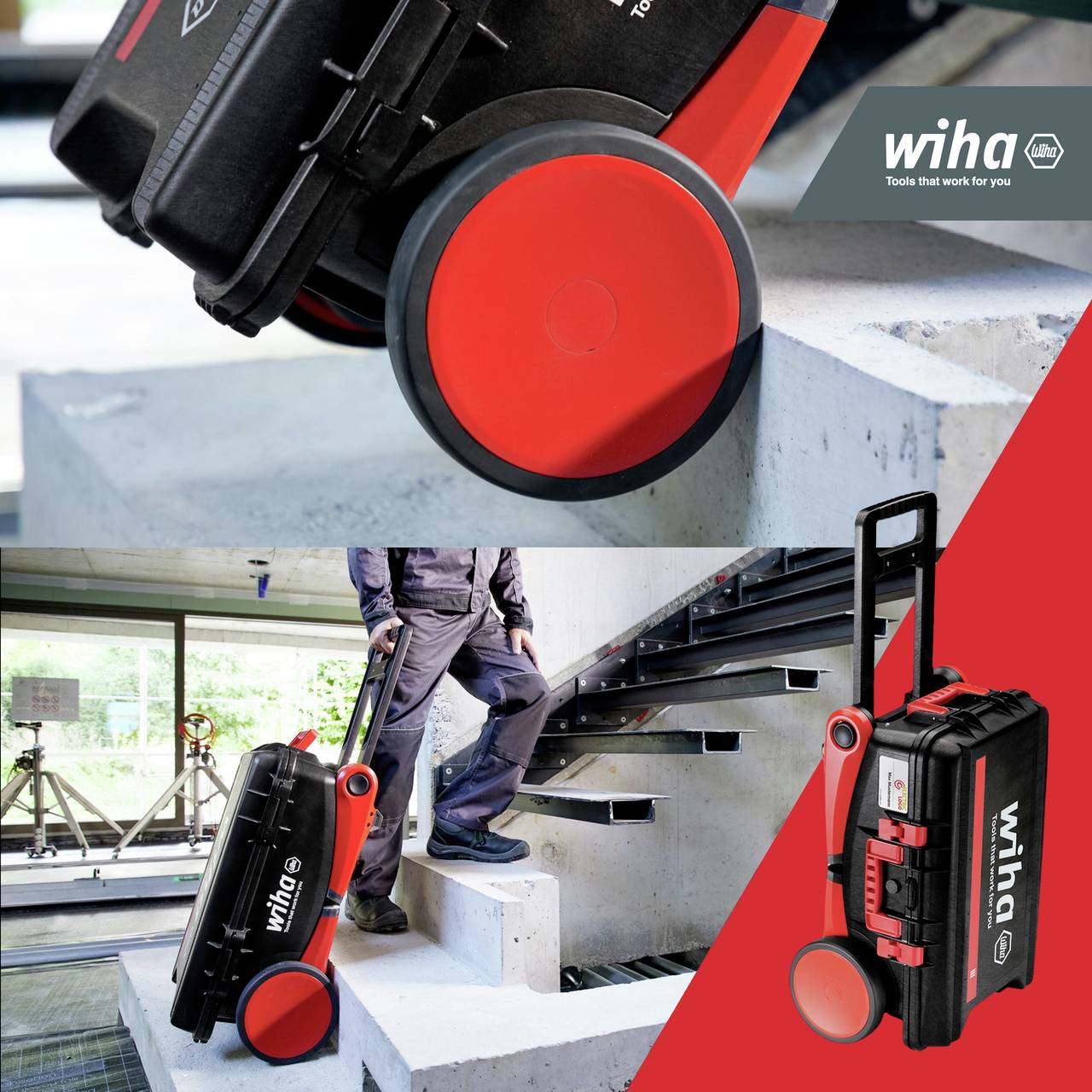 Wiha 44128 Elektriker, Handwerker, Profi, VDE Werkzeugkoffer bestückt 104teilig (L x B x H) 680 x 497 x 336mm