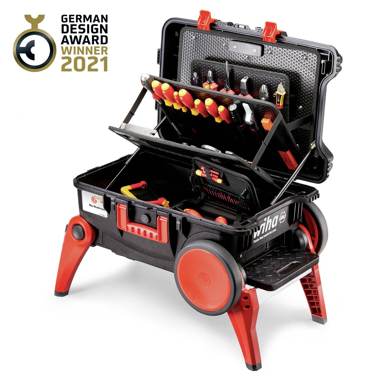 Wiha 44128 Elektriker, Handwerker, Profi, VDE Werkzeugkoffer bestückt 104teilig (L x B x H) 680 x 497 x 336mm