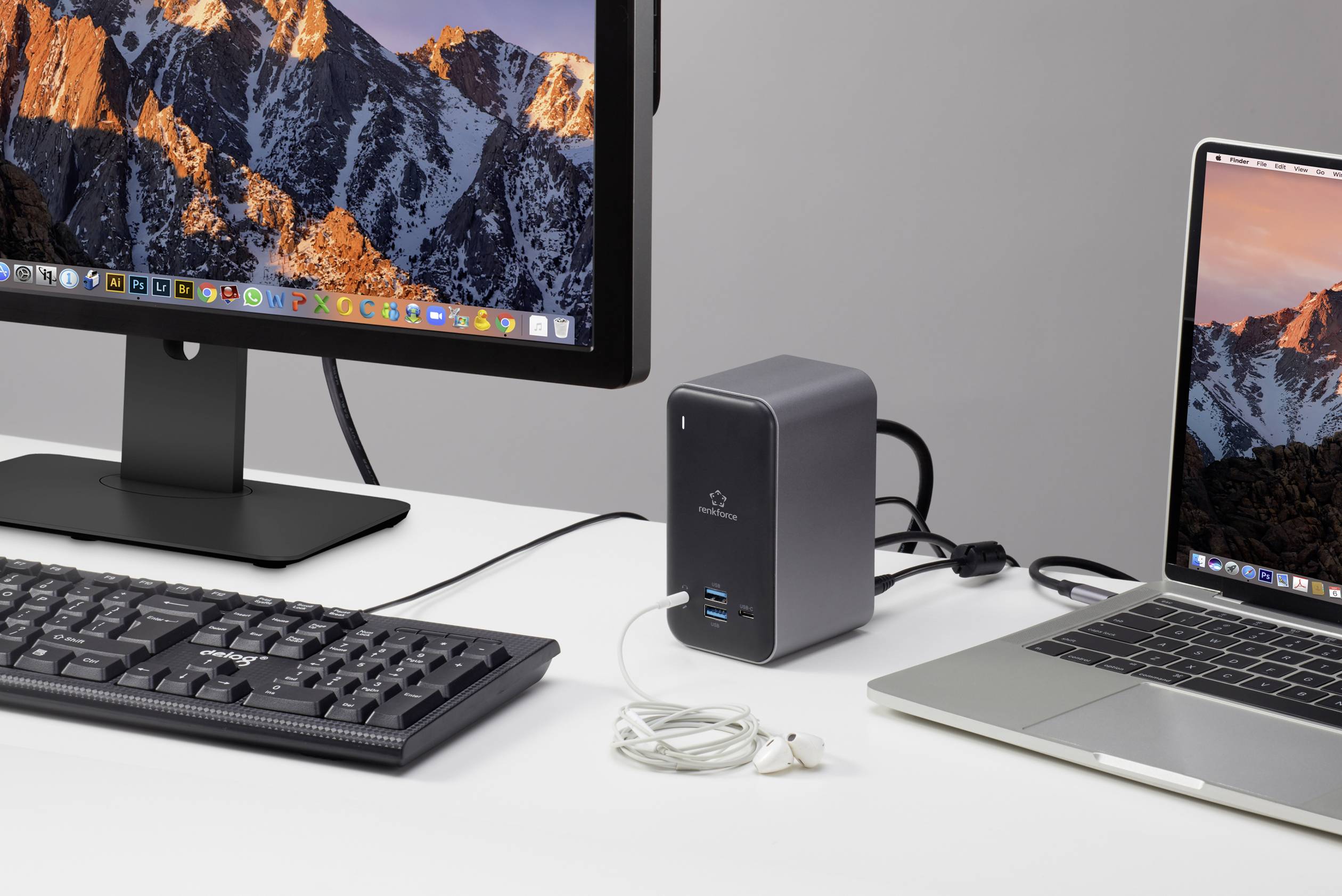 Renkforce USB-C® Dockingstation RF-DKS-650 Passend für Marke Dockingstations: Universal inkl. Ladefunktion