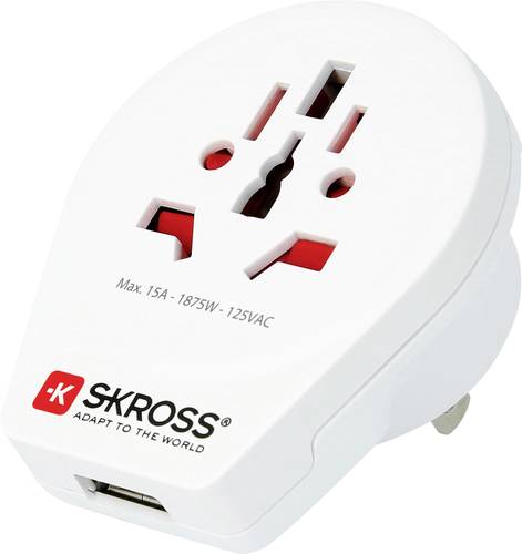 Skross 1500268 Reiseadapter Country Adapter World to USA USB
