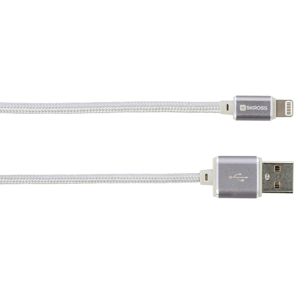 Skross Apple iPad/iPhone/iPod Anschlusskabel [1x USB - 1x Apple Lightning-Stecker] 1.00 m Silber