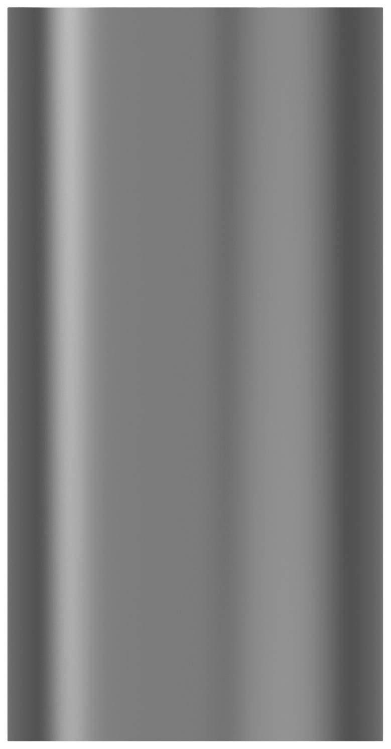 Graues, zylinderförmiges Objekt mit glatter Oberfläche.